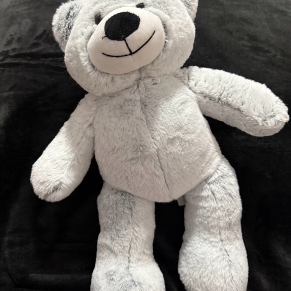 Gray Teddy Bear Plush 15 Inch Preowned